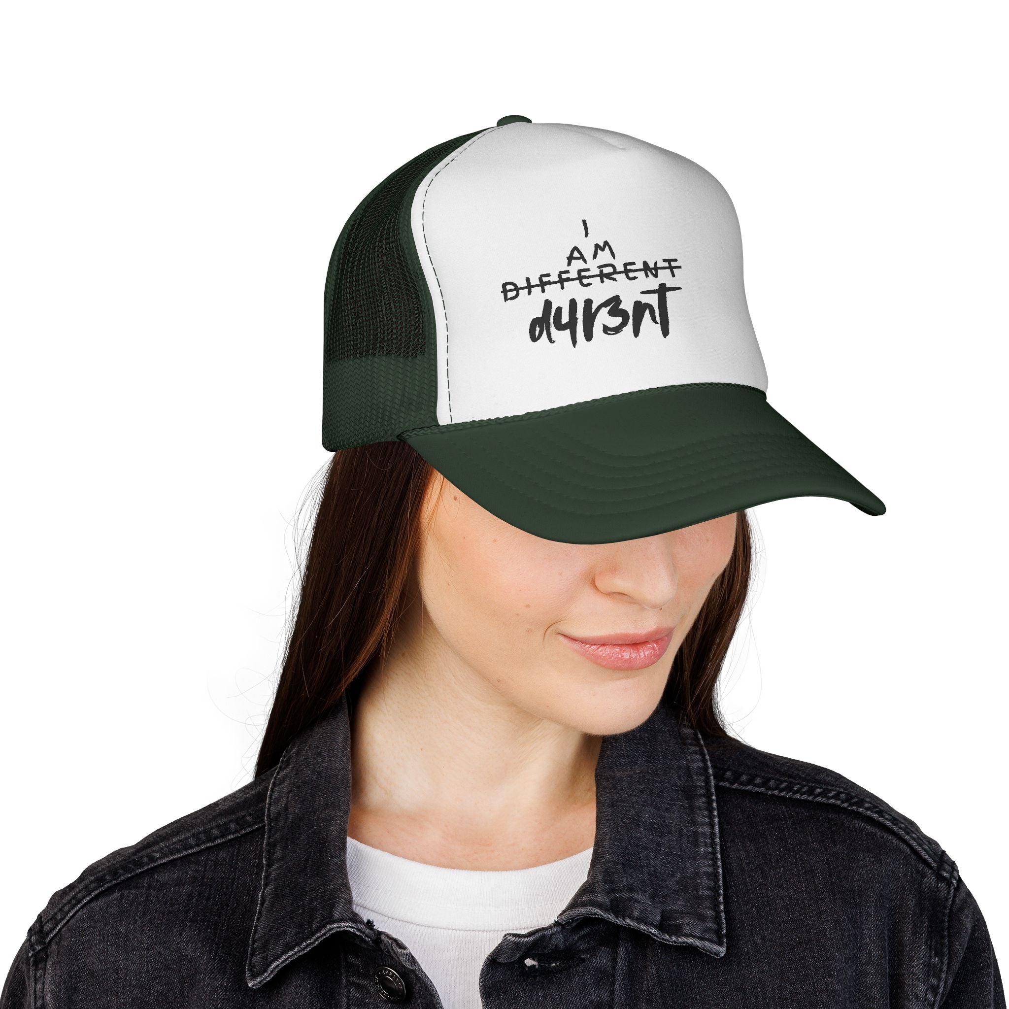 Trucker Cap — "I Am Different" Bold Handwritten Design