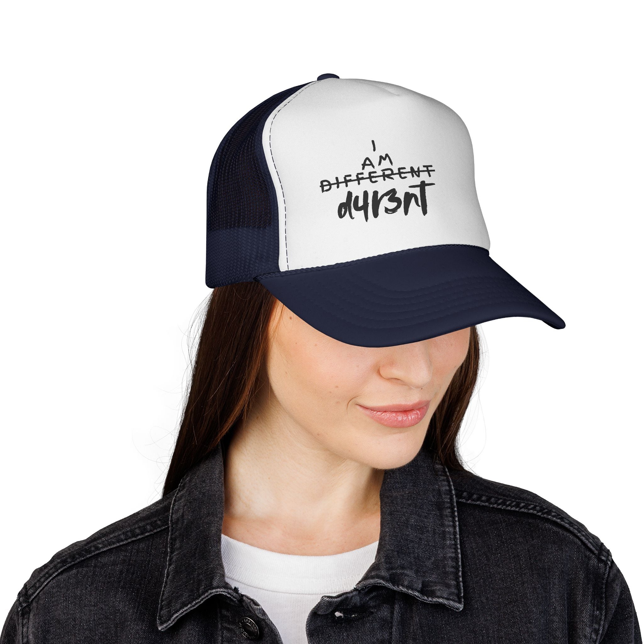 Trucker Cap — "I Am Different" Bold Handwritten Design