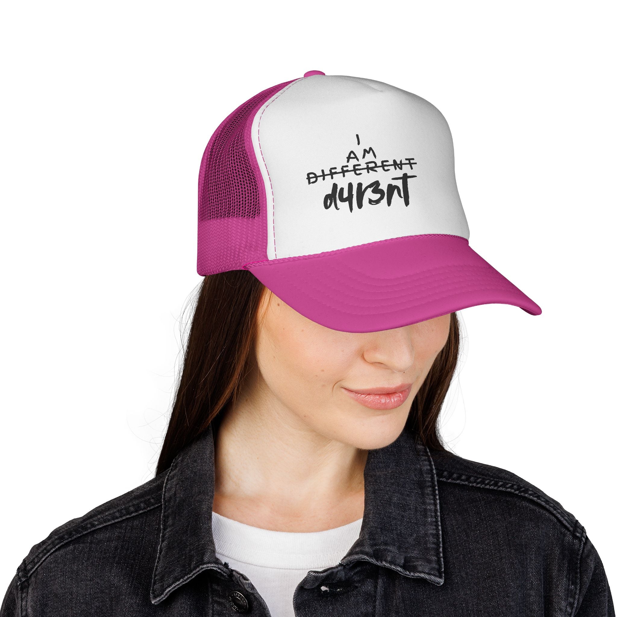 Trucker Cap — "I Am Different" Bold Handwritten Design