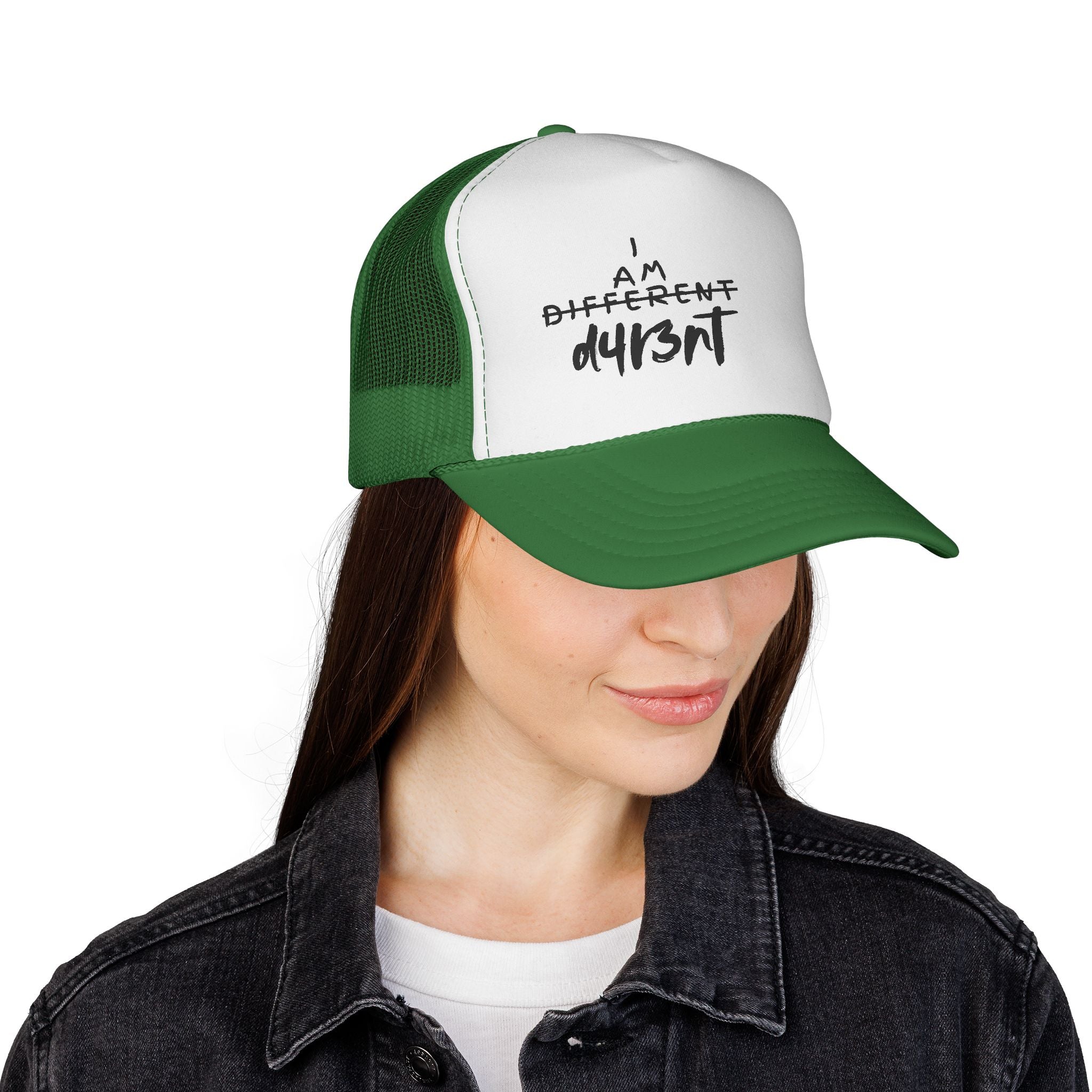 Trucker Cap — "I Am Different" Bold Handwritten Design